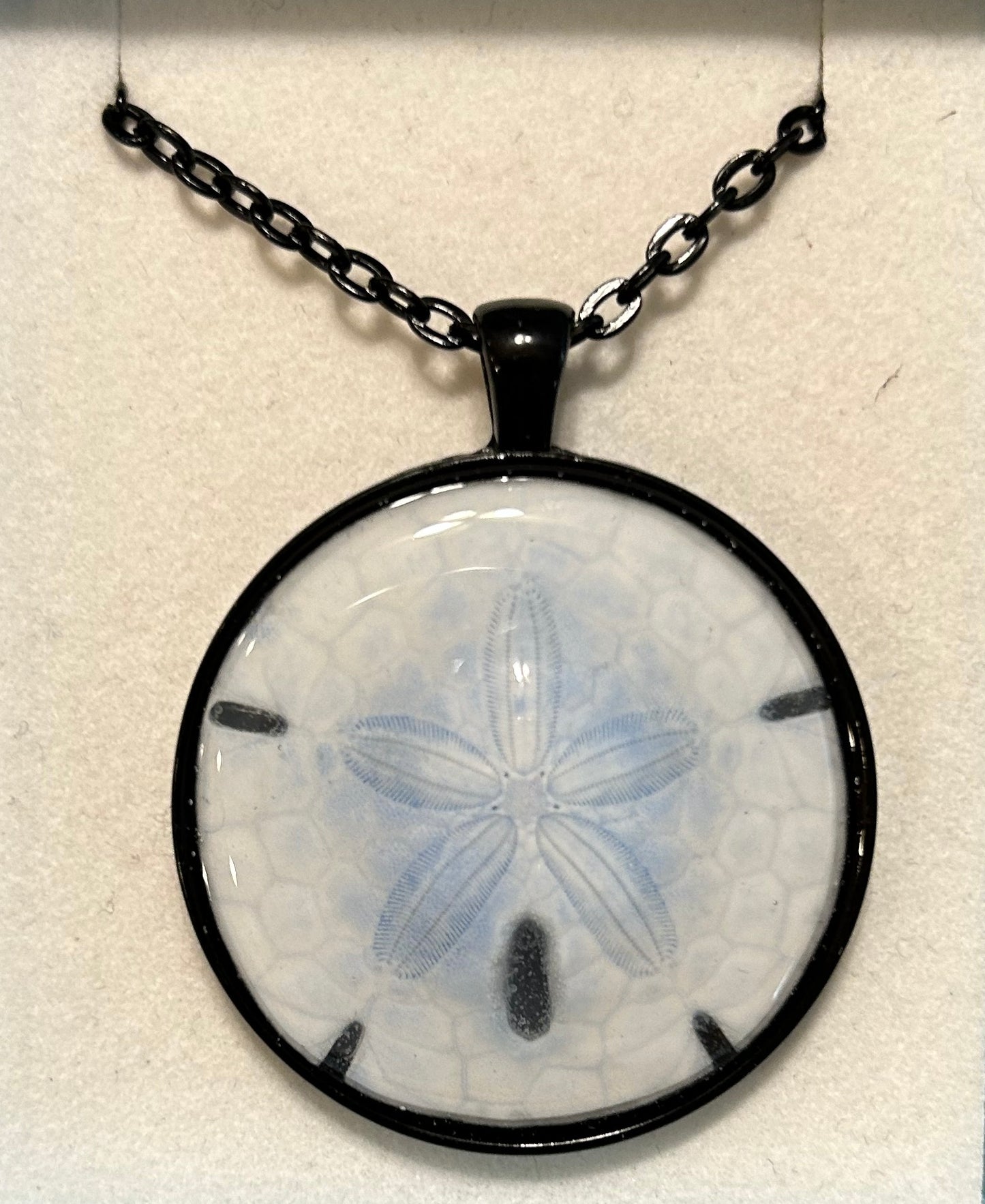 Sand Dollar Necklace 40mm Black