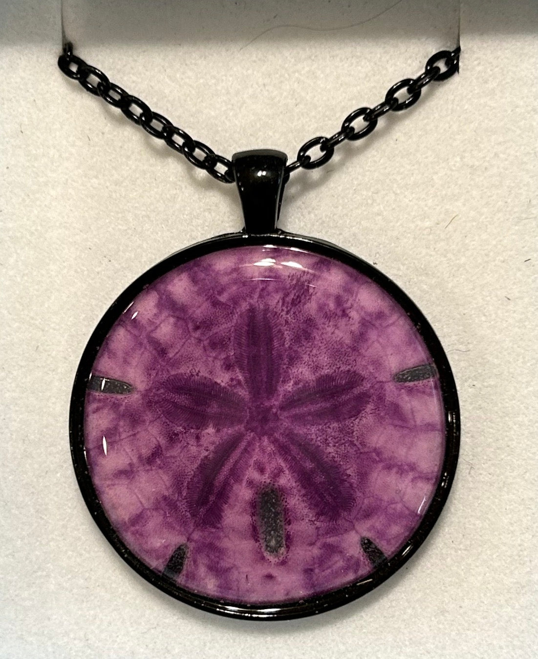 Sand Dollar Necklace 40mm Black